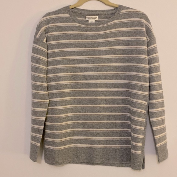 Adrienne Vittadini 2-Ply Cashmere Striped Sweater - Picture 3 of 6